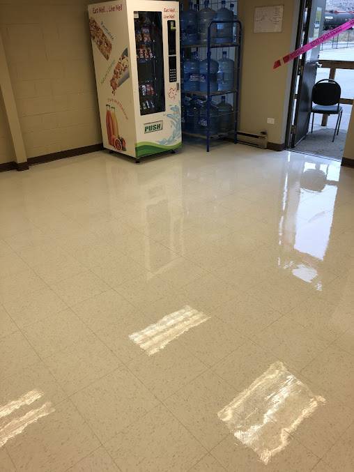 Clean staff room with polished floors